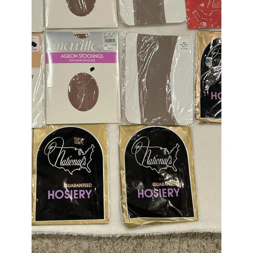 VTG Pantyhose Nationals Tights Lot of 17 Various Colors & Sizes‎